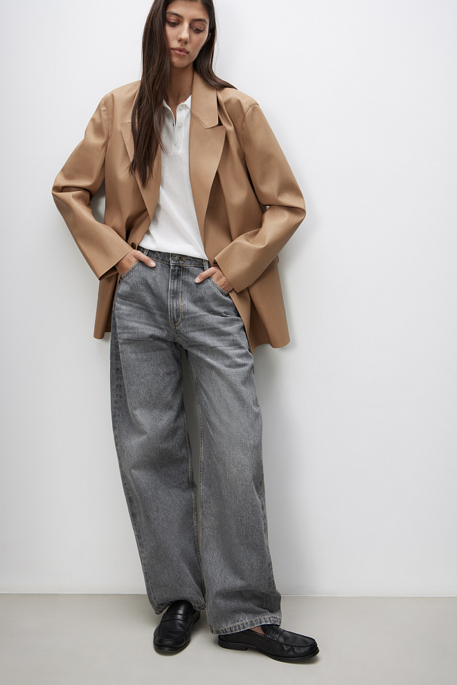 Жакет из двусторонней экокожи