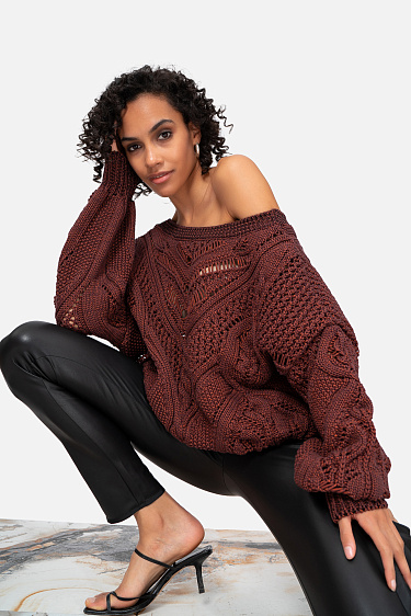 Ажурный джемпер из хлопка