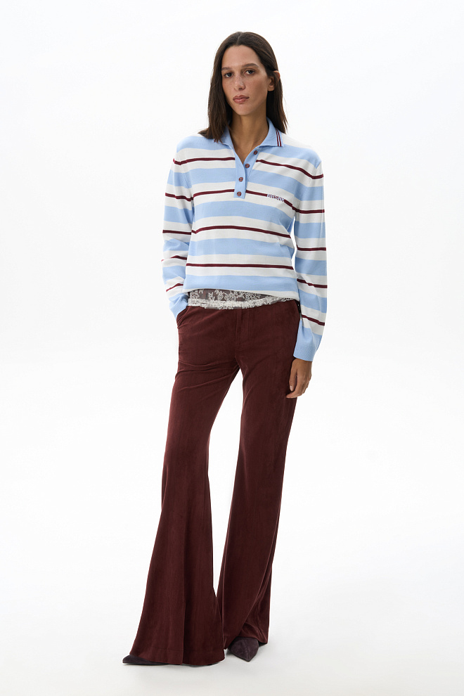 Трикотажное поло в полоску