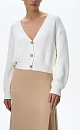 Хлопковый кардиган полуфанг с длинными рукавами. V-образный вырез, низ изделия и манжеты на эластичной ленте в рубчик.