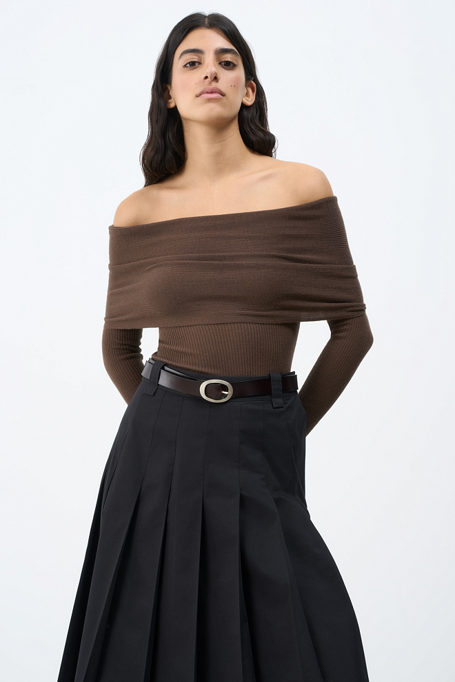 Трикотажный топ с длинным рукавом