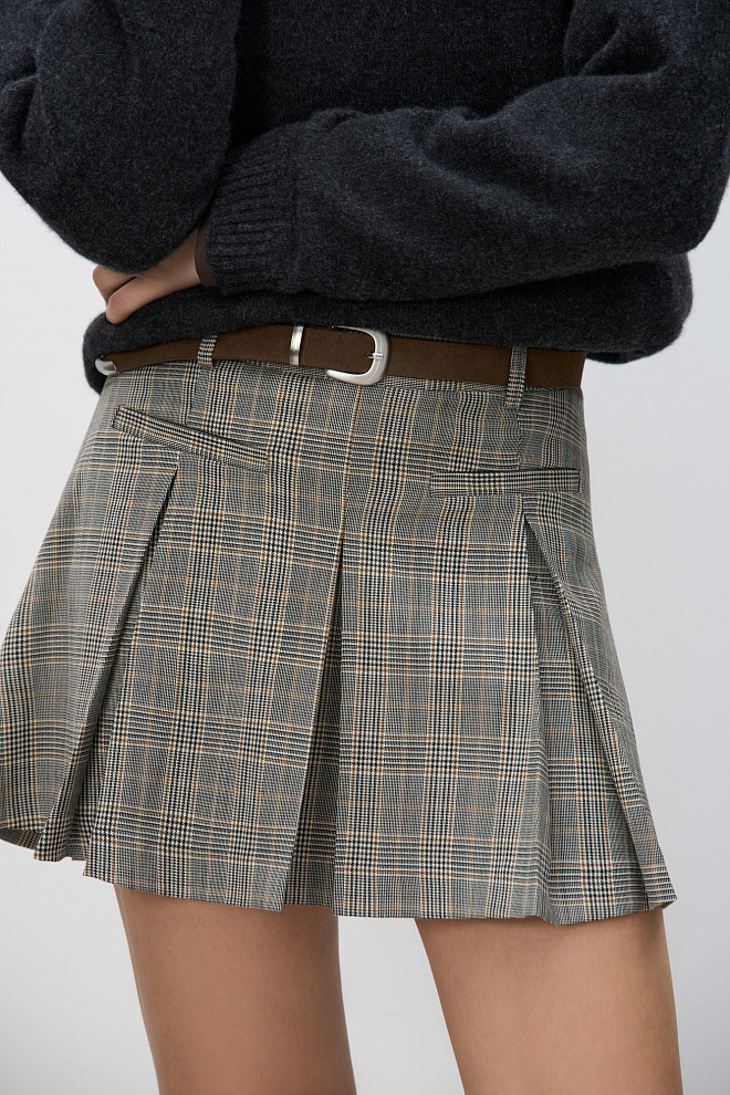 Юбка мини в клетку гленчек