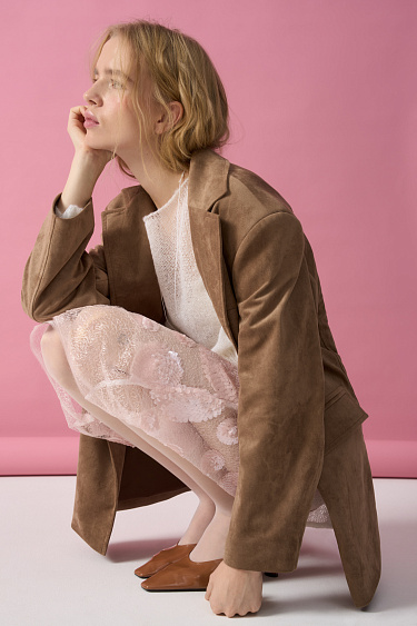 Юбка миди с геометрическим орнаментом из пайеток