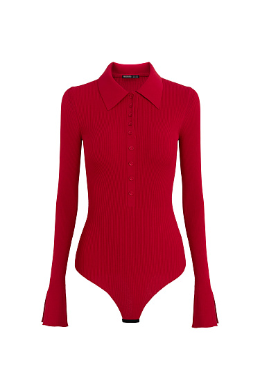 Трикотажное боди с длинным рукавом