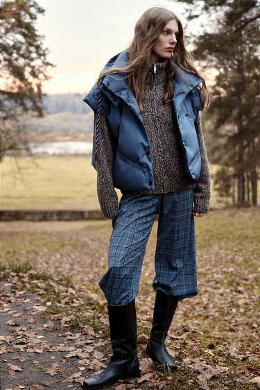 Меланжевый бомбер из шерсти мериноса экстрафайн