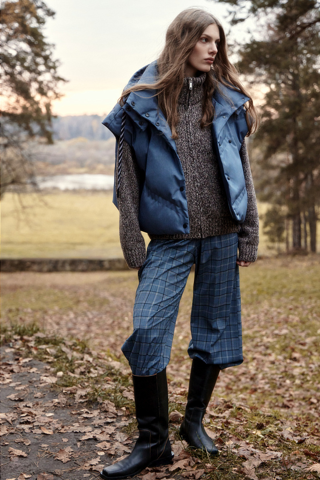 Брюки в клетку из шерсти