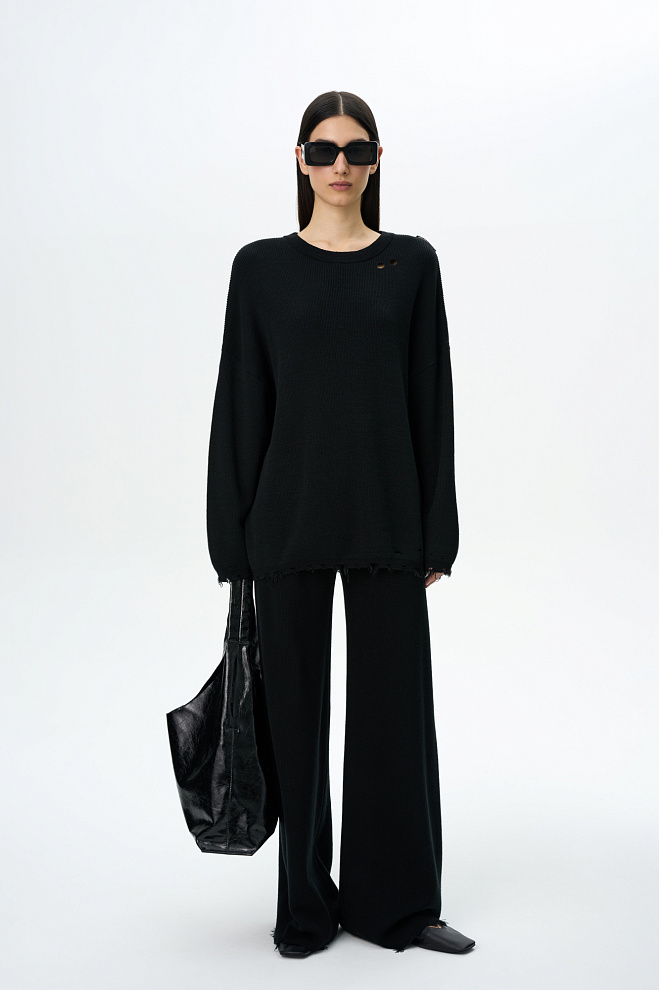 Брюки из хлопка на кулиске