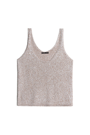 Трикотажный топ из хлопка с пайетками