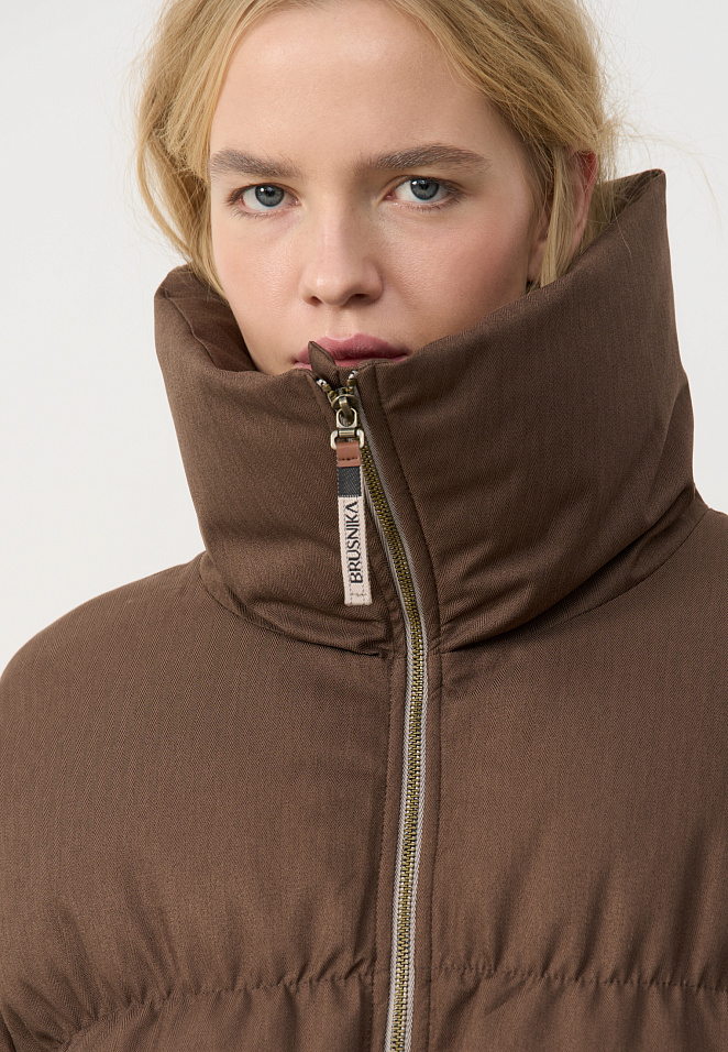 Стеганый объемный пуховик