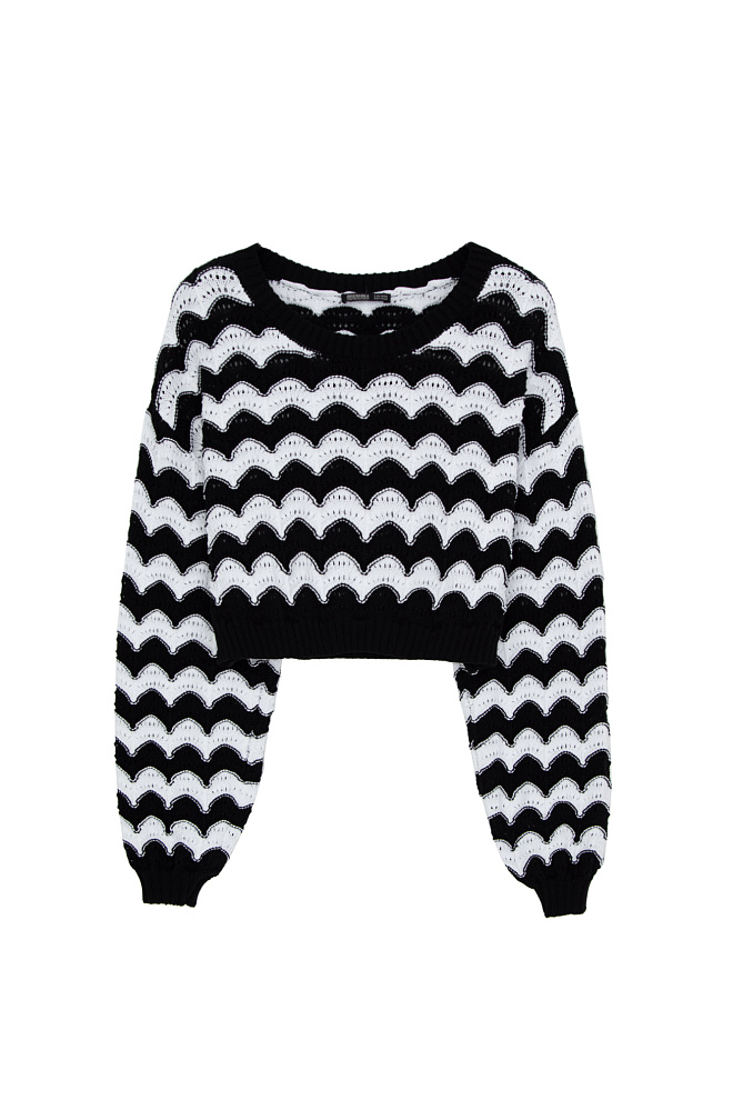 Трикотажный джемпер с волнистым узором