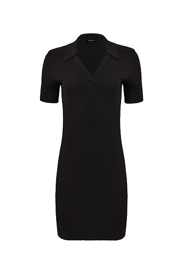 Платье из вискозы с воротником поло