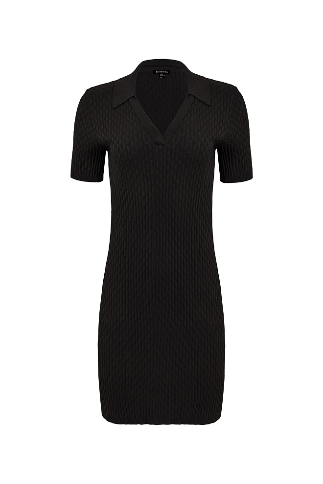 Платье из вискозы с воротником поло