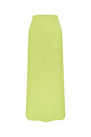 зеленый Трикотажная юбка длины макси из хлопка с добавлением вискозы. Модель свободного силуэта с эластичным поясом в рубчик. Дополнить образ можно жилетом в таком же стиле.