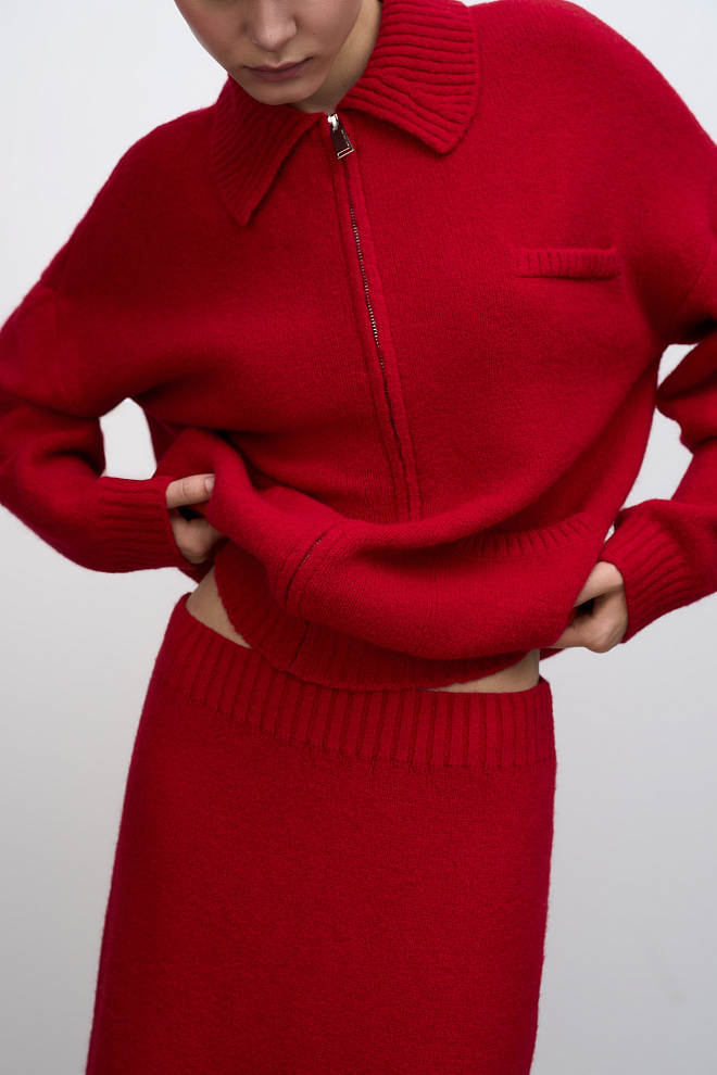 Бомбер из мохера и шерсти