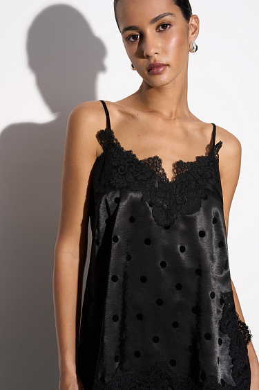 Атласный топ в горох