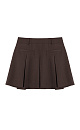 Юбка длины мини из шерсти. Модель прямого кроя, с крупными складками, поясом со шлевками для ремня, врезными карманами спереди и застежкой на молнию. Изделие без подкладки.