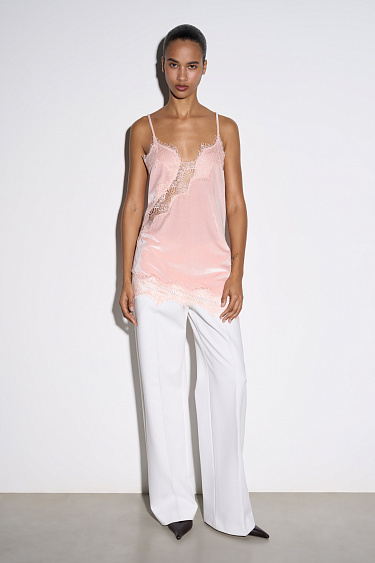 Бархатный топ с кружевом