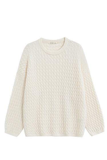 Джемпер с косами из 100% шерсти мериноса экстрафайн