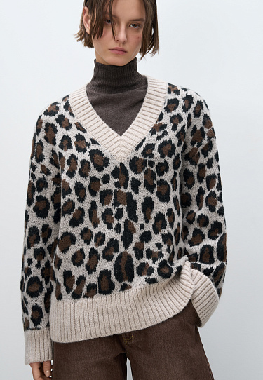 Трикотажный джемпер с жаккардом