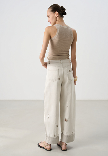 Полупрозрачный топ из хлопка