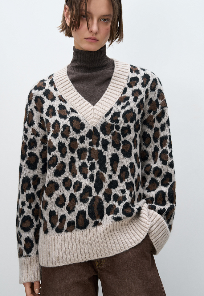 Трикотажный джемпер с жаккардом