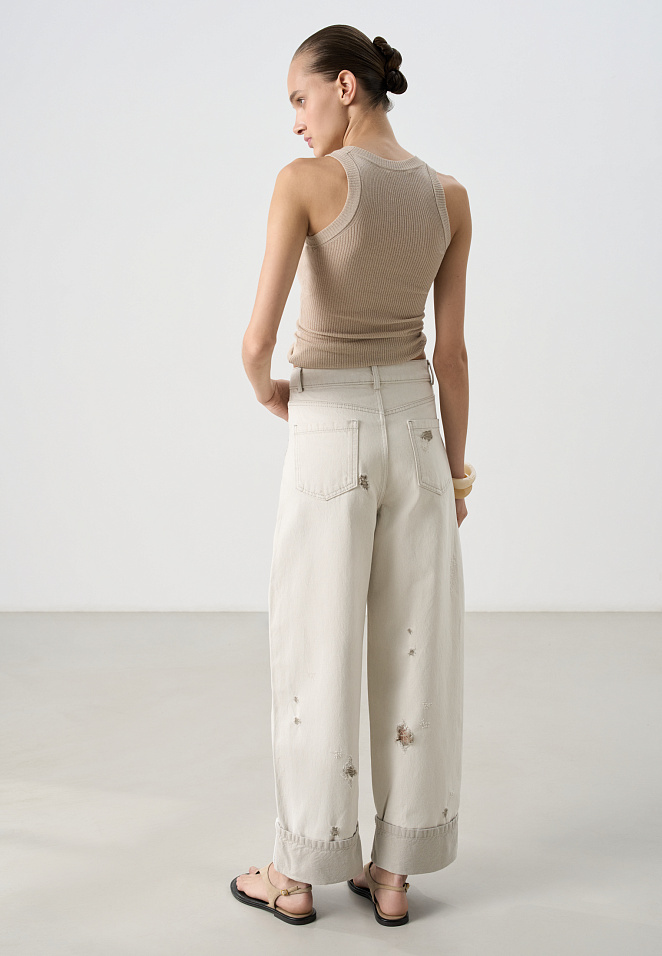 Полупрозрачный топ из хлопка