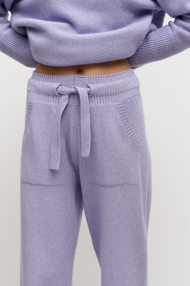 Трикотажные брюки-джоггеры из кашемира и шерсти