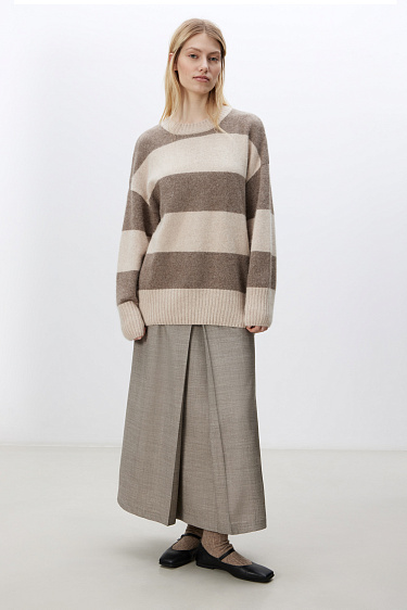 Джемпер из пуха лисы в полоску