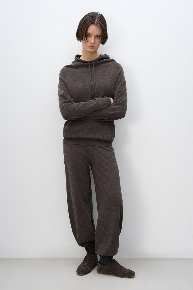 Трикотажное худи из кашемира и шерсти 