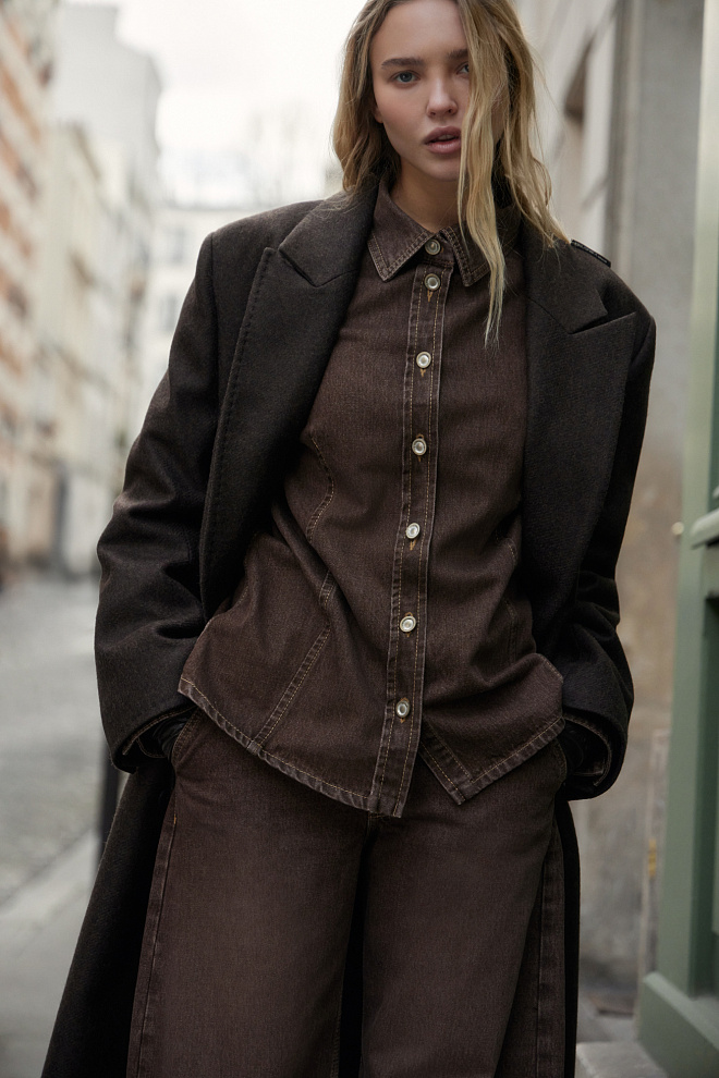 Джинсовая рубашка из 100% хлопка