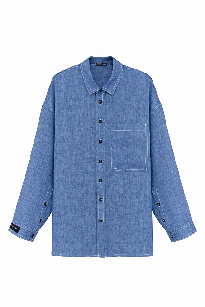 Рубашка с накладным карманом