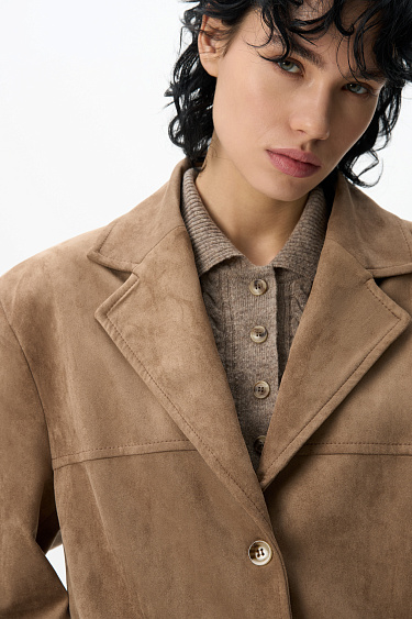 Жакет с отделкой под замшу