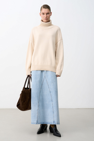 Джемпер из 100% хлопка с высоким воротом