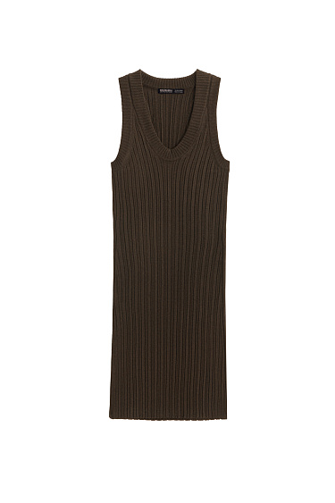 Платье мини в рубчик