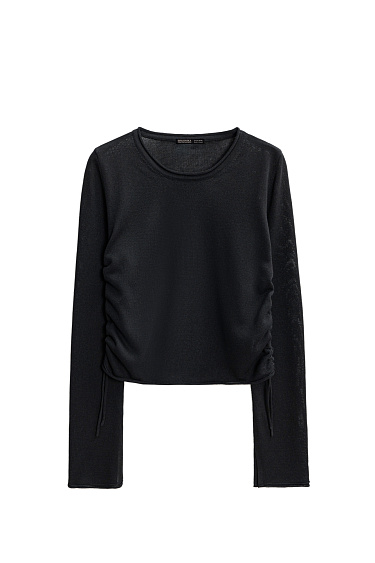 Топ на кулиске с длинным рукавом 