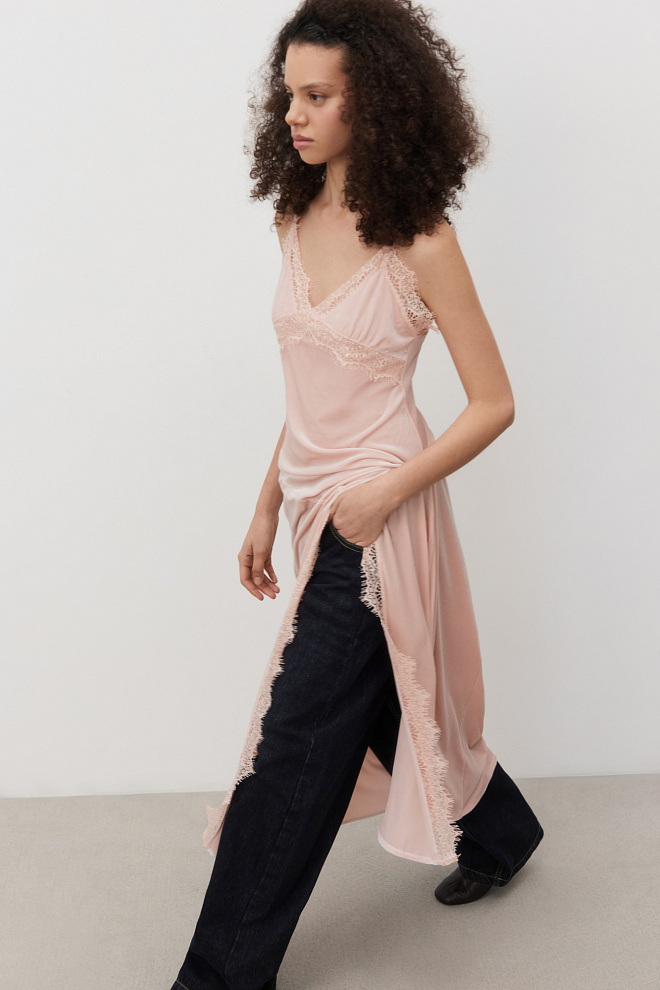 Бархатное платье-комбинация