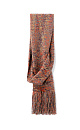 Трикотажный шарф из буклированной пряжи с длинной бахромой.