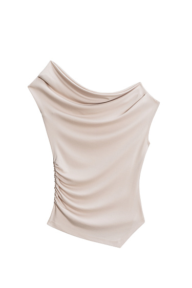 Топ с асимметричной драпировкой 