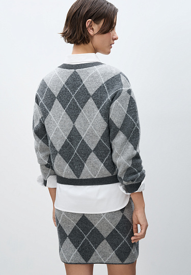 Юбка мини с узором аргайл