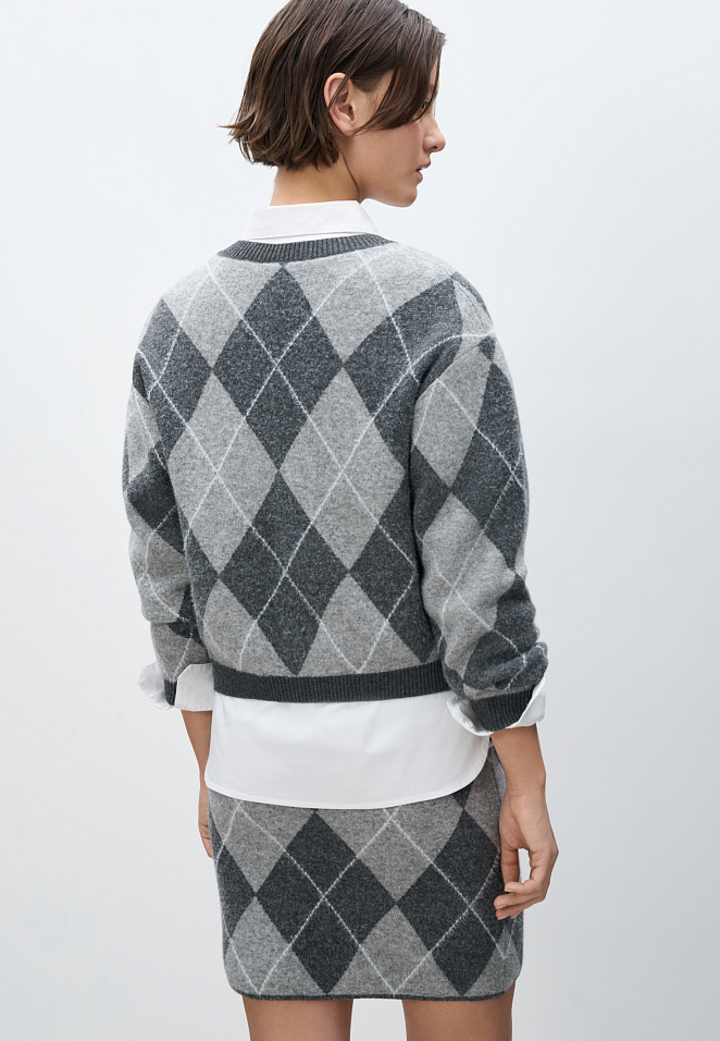 Юбка мини с узором аргайл