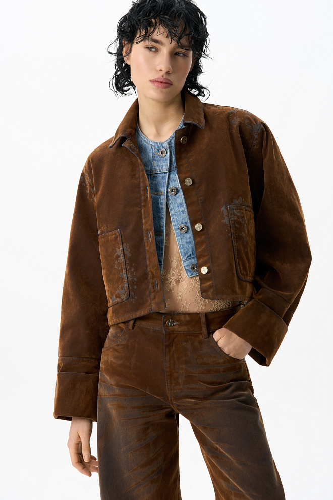 Джинсы с эффектом велюра