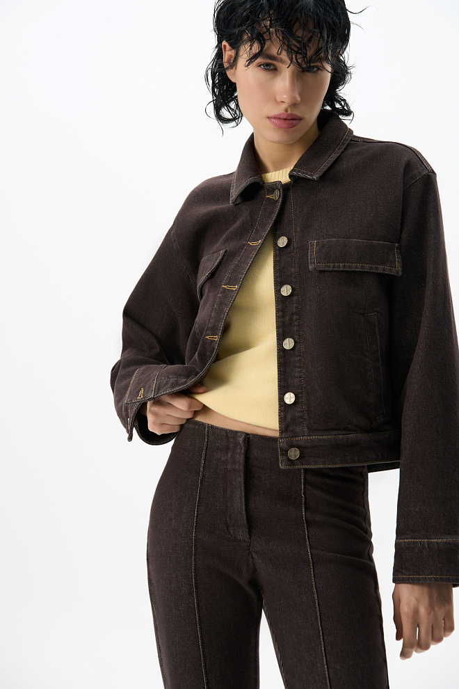 Джинсы клеш без пояса