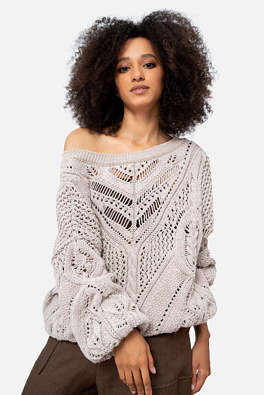 Ажурный джемпер из хлопка