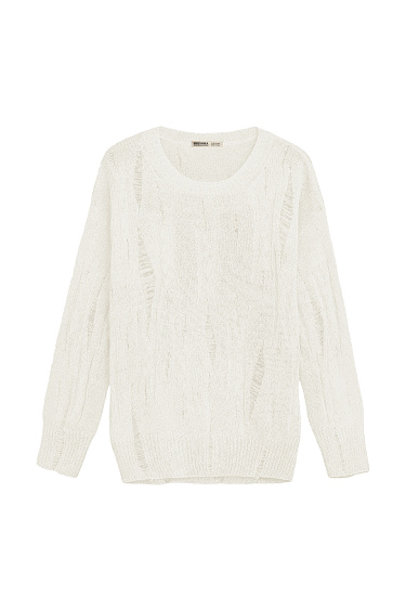 Трикотажный джемпер с разрезами в стиле гранж