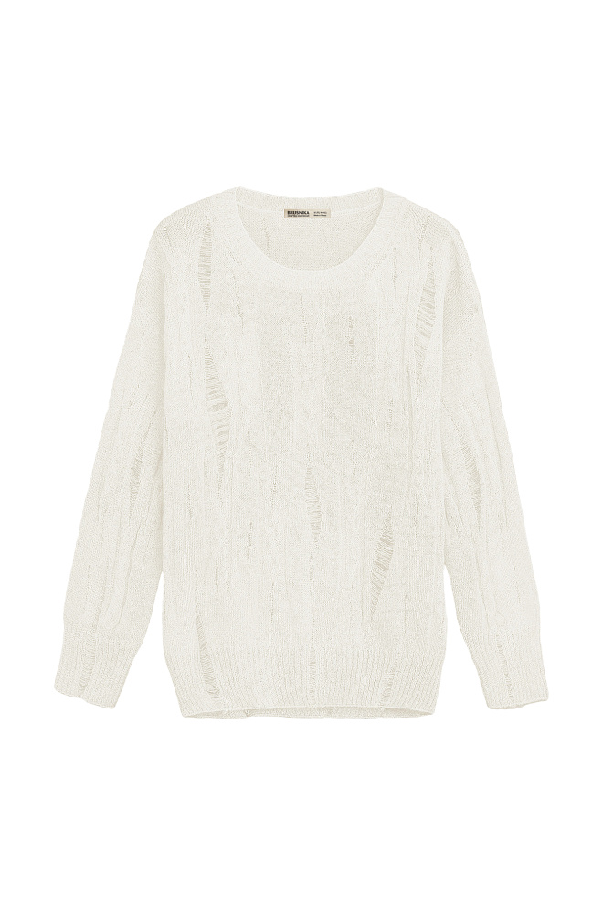 Трикотажный джемпер с разрезами в стиле гранж