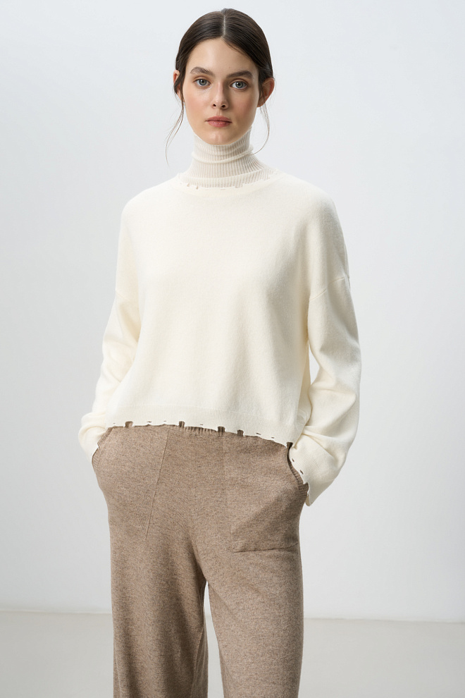 Укороченный джемпер из кашемира и шерсти