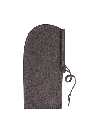 коричневый Трикотажный капор на кулиске из шерсти и кашемира. 