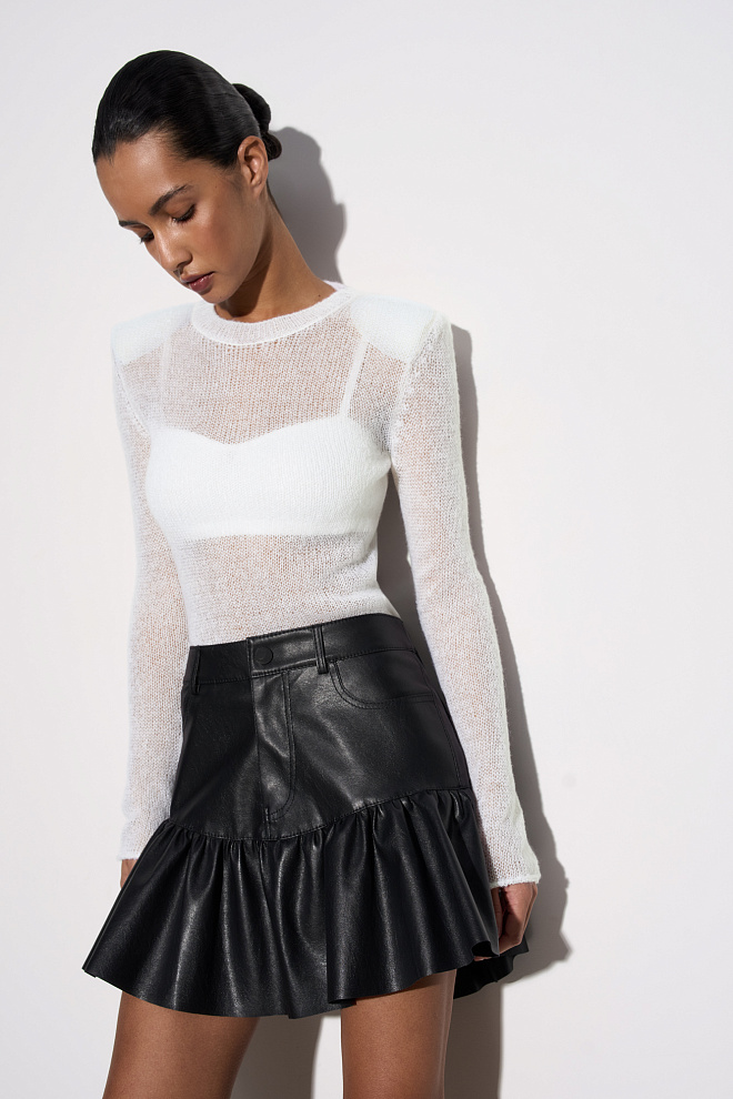 Мохеровый джемпер с подплечниками