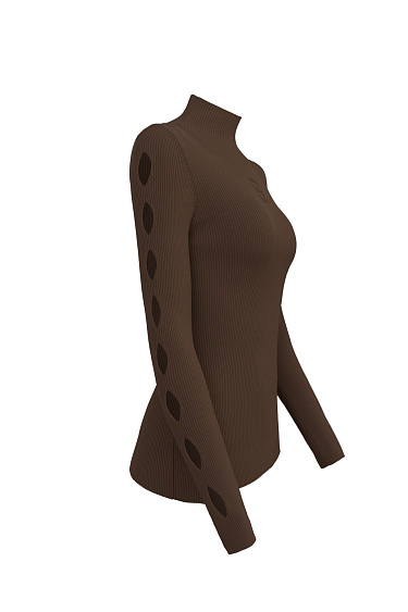 Водолазка из вискозы с акцентом на рукавах 