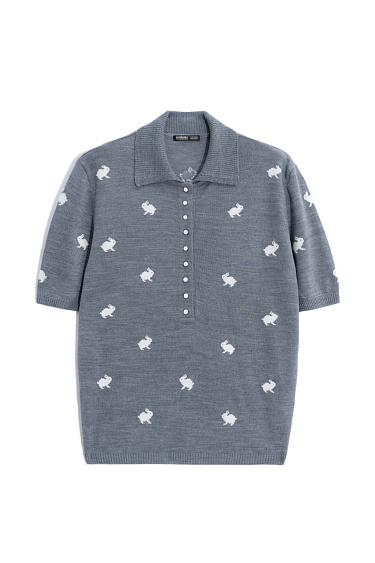 Поло с анималистичным принтом